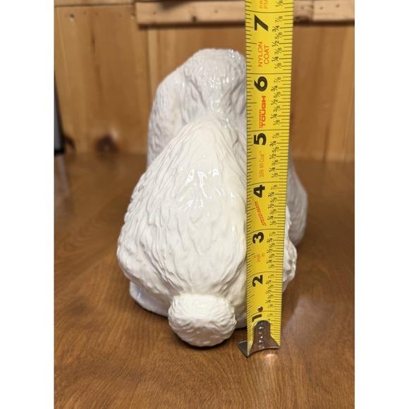 Large White Ceramic Bunny Rabbit Figurine Glossy Easter Decor 8" Spring Cottage - Picture 9 of 10